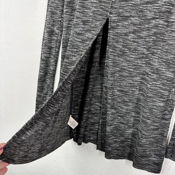 We The Free Stone Cold Split Back Long Sleeve Turtleneck Tunic Top Black Gray S - Picture 9 of 13